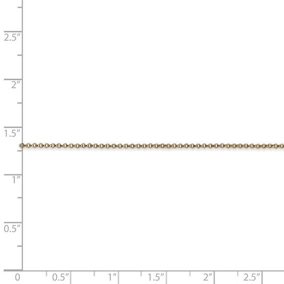 1.15mm 14k Yellow Gold Solid Rolo Pendant Chain Necklace, 18 Inch - Picture 5 of 8